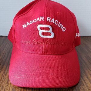 Dale Earnhardt Jr #8 Nascar Racing Strapback Red Hat Cap